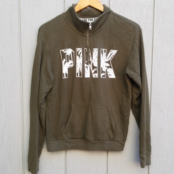 PINK Victoria's Secret Tops - Victoria's Secret PINK Quarter Zip Sweatshirt